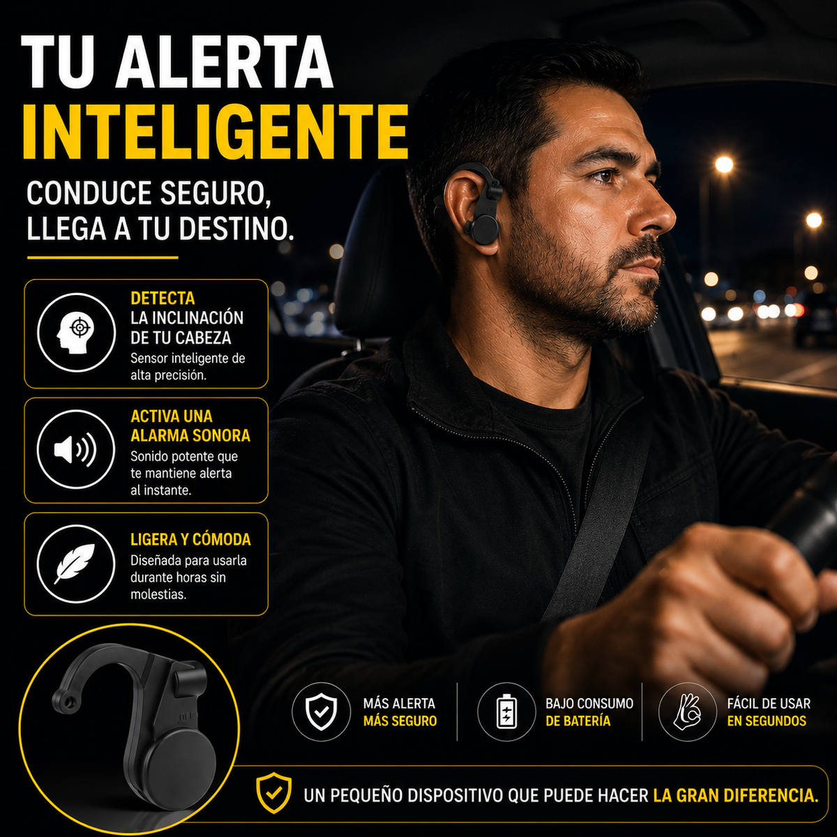 Sensor Inteligente Antisueño Para Conductores