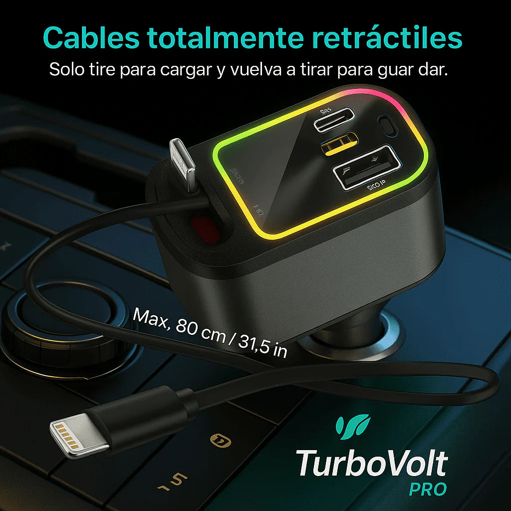 Cargador Retráctil de Carro 4 en 1- Starlight Pro™ –