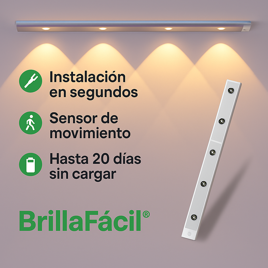 BrillaFácil® – Luz LED con Sensor, Comodidad Automática para tu Hogar