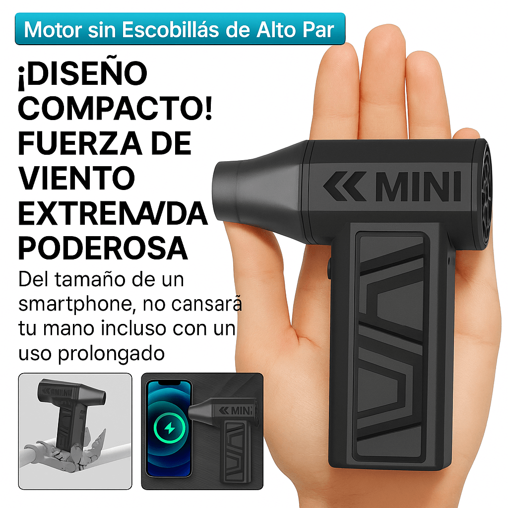 TurboClean Pro® – Soplador de Aire Comprimido Recargable