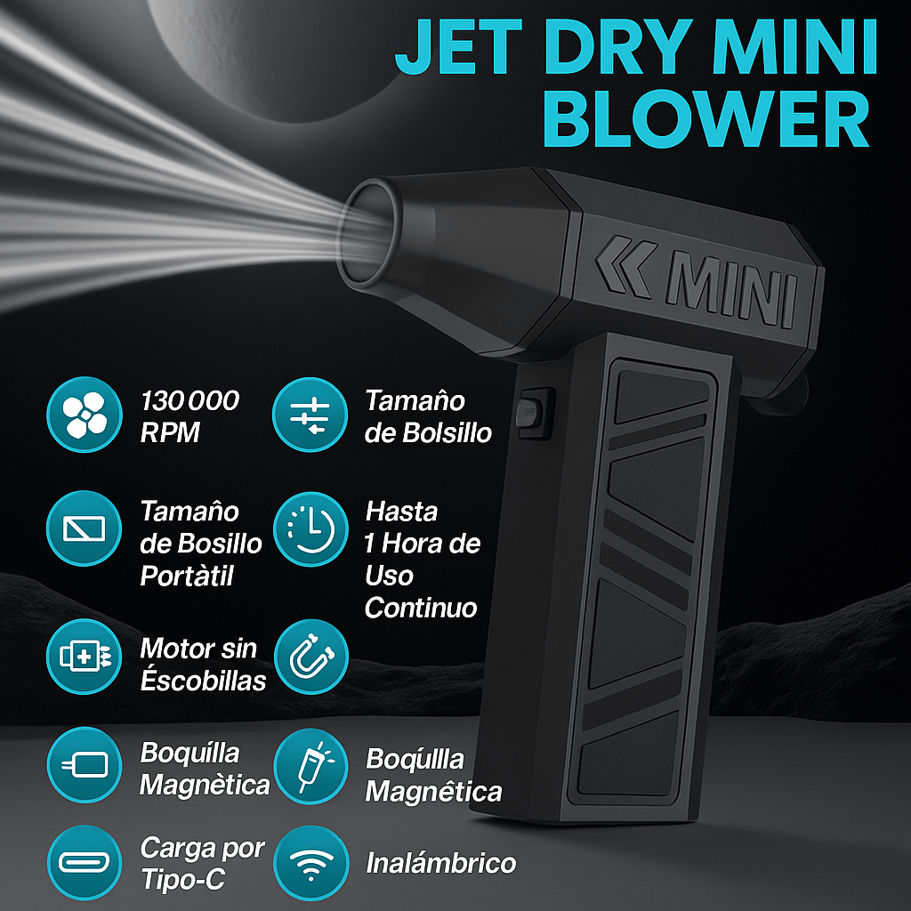 TurboClean Pro® – Soplador de Aire Comprimido Recargable