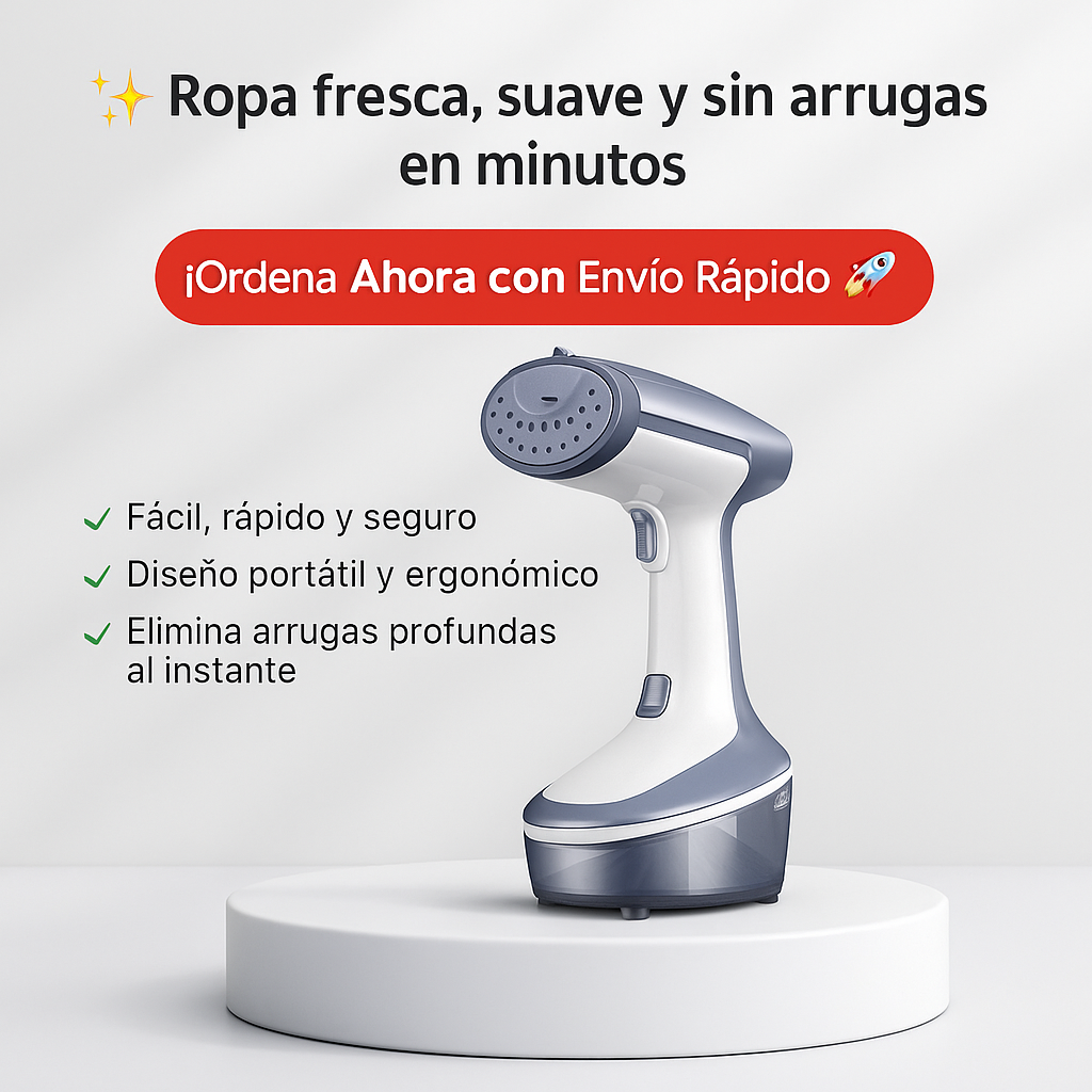 Plancha Portátil de Vapor- Elimina Las Arrugas Al Instante