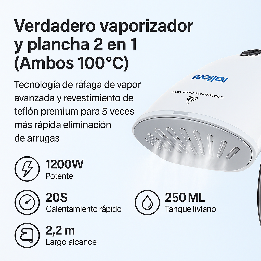 Plancha Portátil de Vapor- Elimina Las Arrugas Al Instante