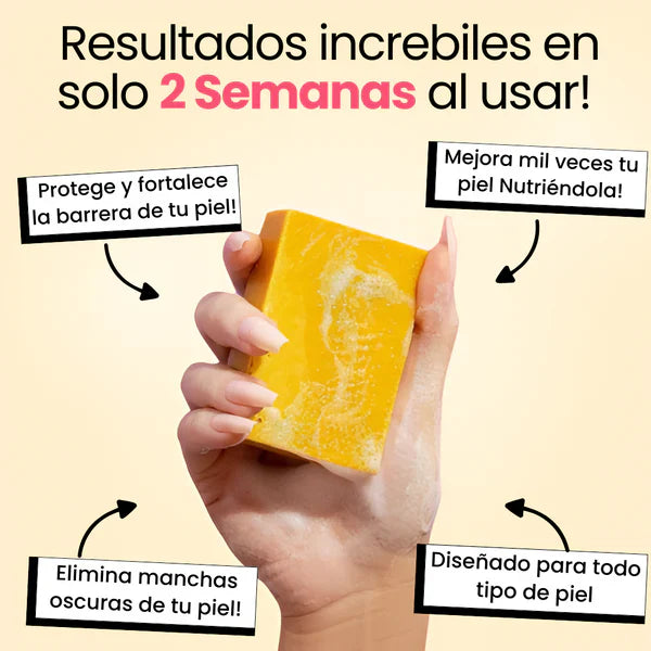 NaturaBloom® - Jabón Despigmentante Natural Con Cúrcuma