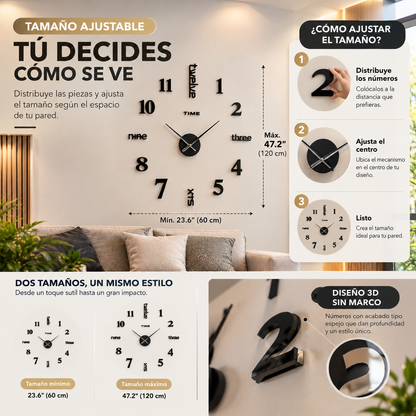 Reloj 3D Decorativo Premium