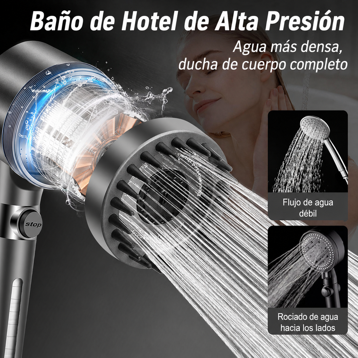 HydroSpa Premium – Cabezal Filtrador con Masaje Capilar