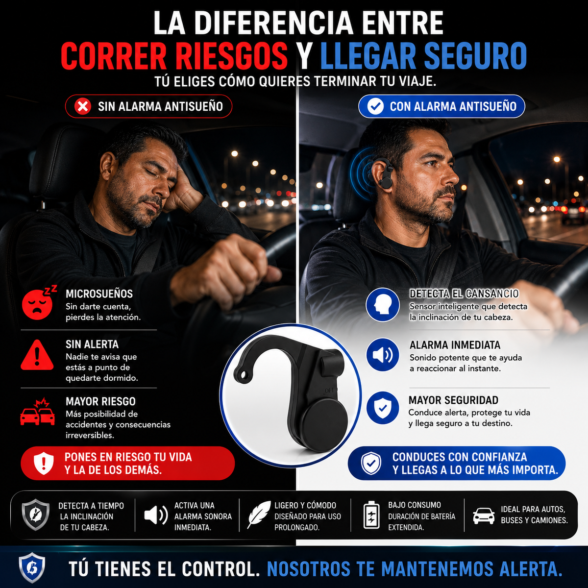 Sensor Inteligente Antisueño Para Conductores