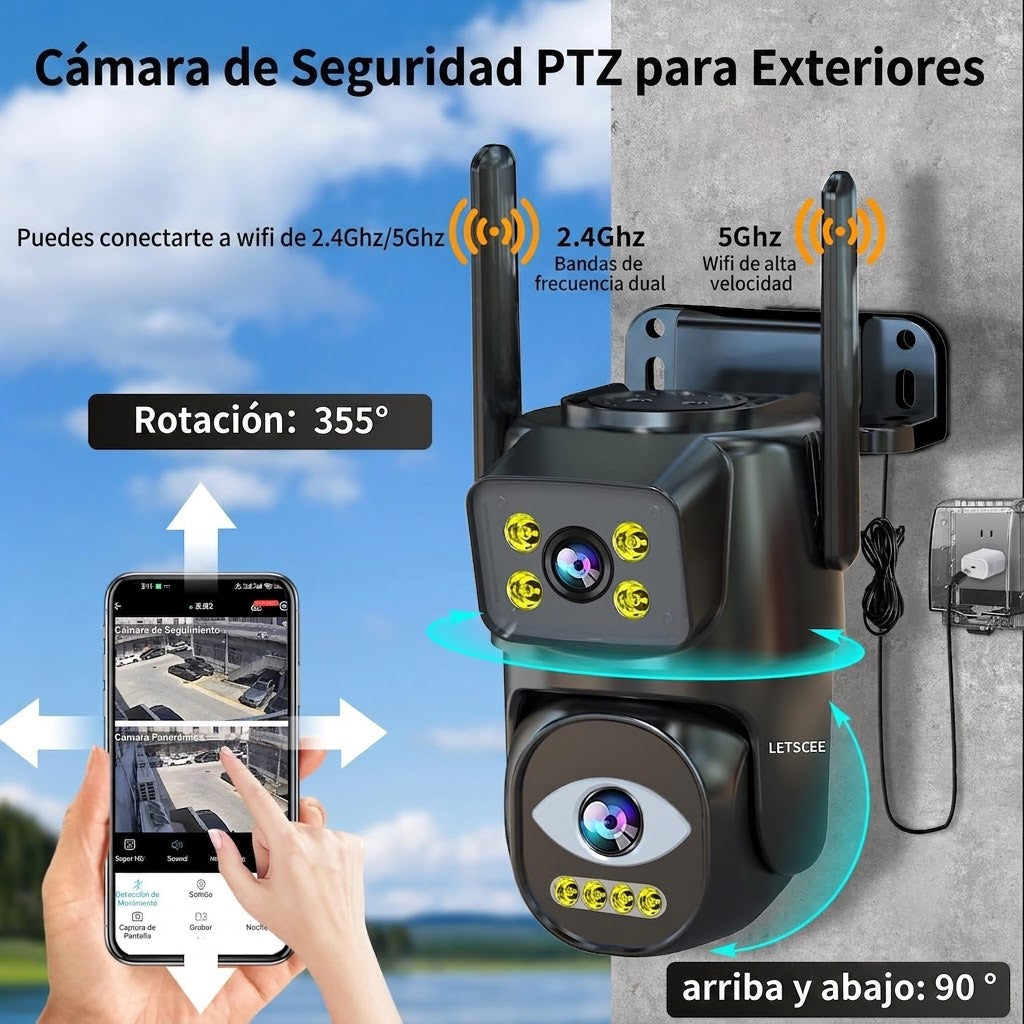 DuoGuard Pro™ – Cámara Exterior de Doble Lente