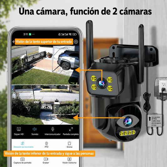 DuoGuard Pro™ – Cámara Exterior de Doble Lente