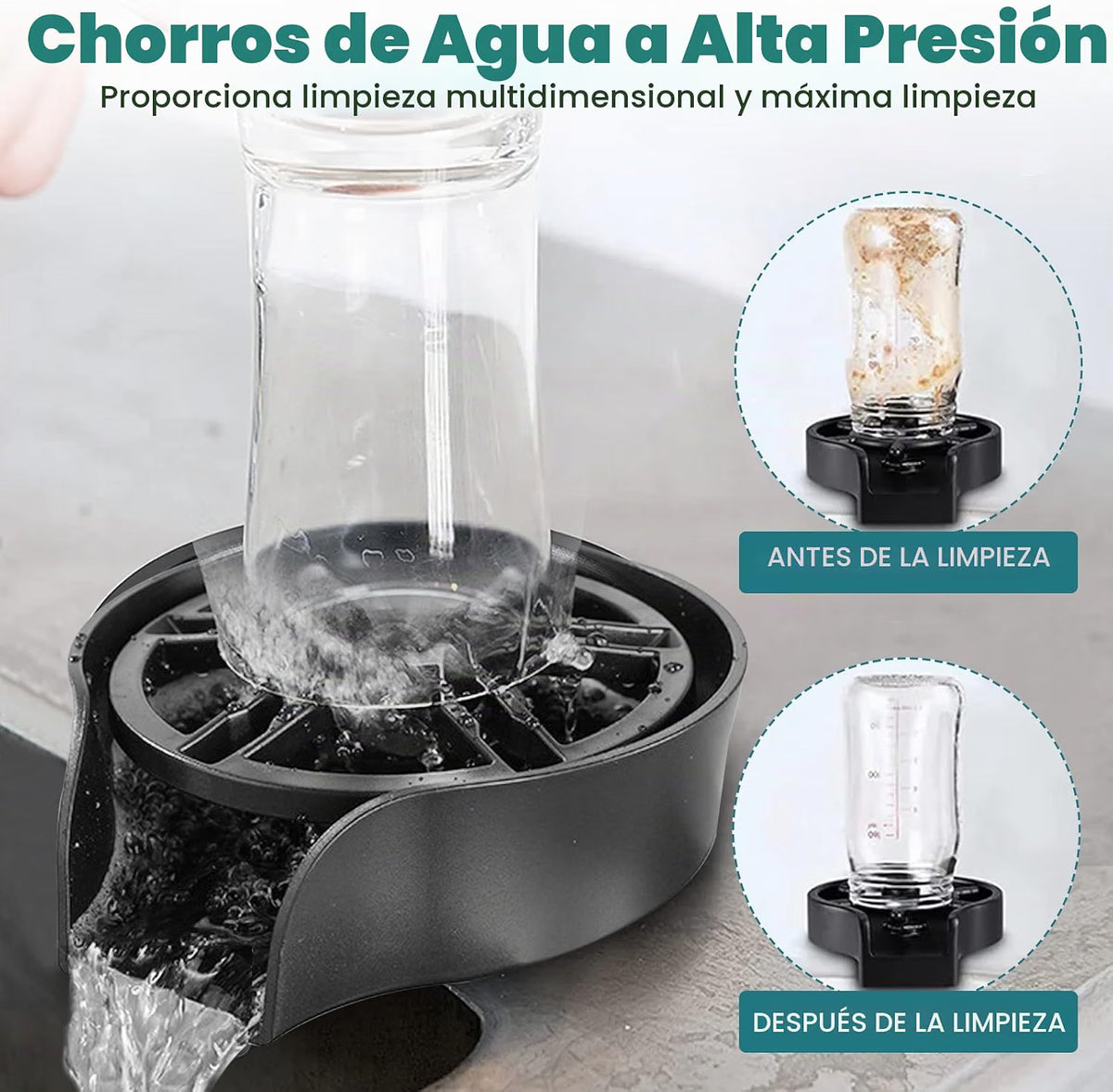 LimpiaJet Pro™ – Enjuagadora de Vasos y Botellas