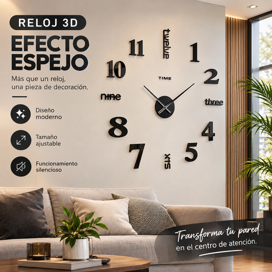 Reloj 3D Decorativo Premium