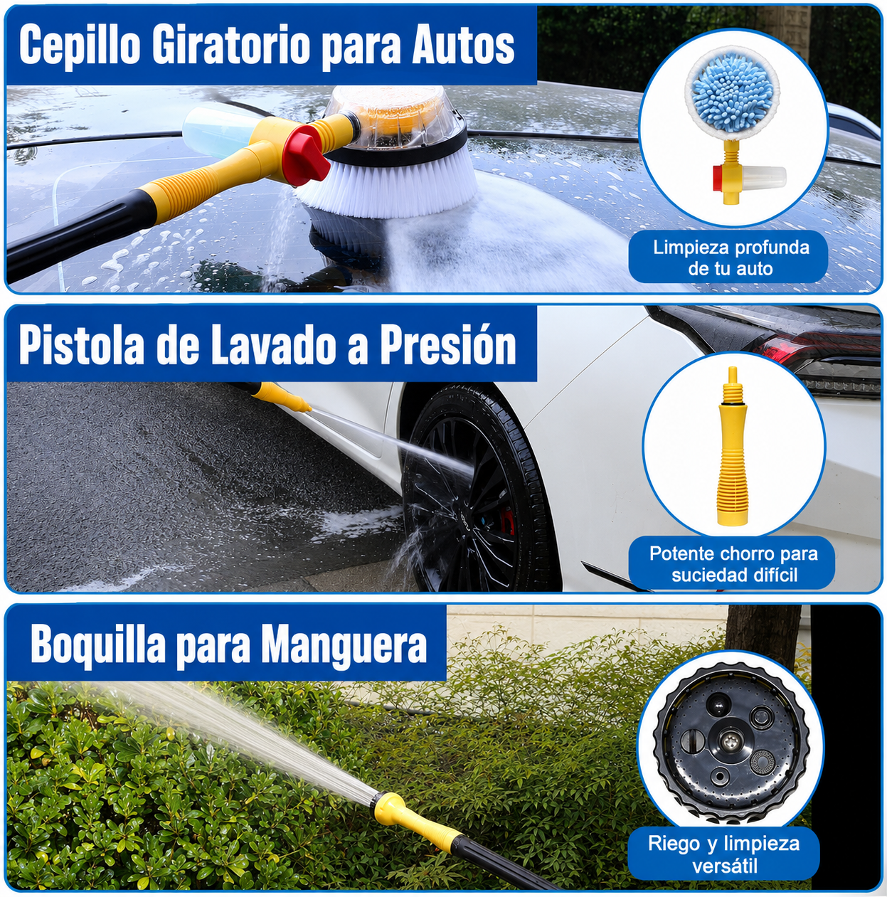 Cepillo Giratorio LavaAutos 360°