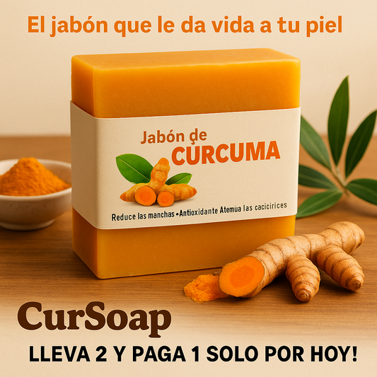 NaturaBloom® - Jabón Despigmentante Natural Con Cúrcuma