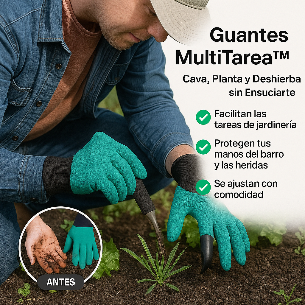 Guantes MultiTarea™- Cava, Planta y Deshierba sin Ensuciarte