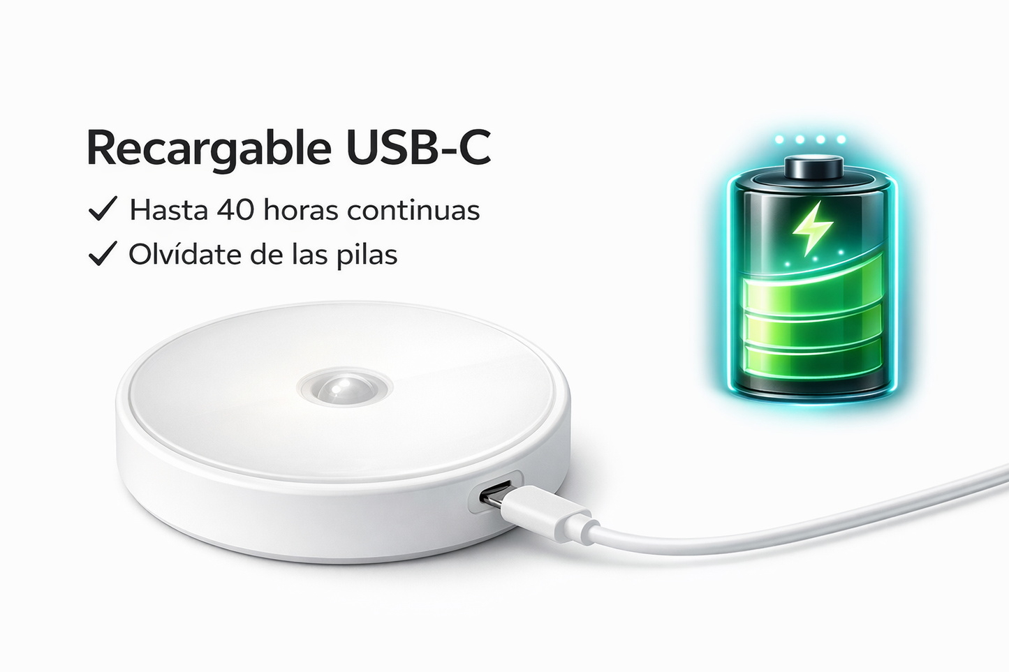 LuzSensor Pro – Lámpara LED Recargable con Movimiento X3 UNIDADES