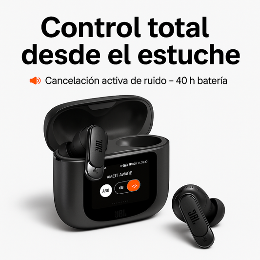 JBL Tour Pro 2 – Auriculares Inteligentes con Cancelación de Ruido y Estuche Táctil