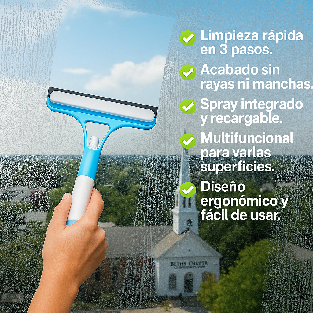 Limpia Vidrios Pro 3 en 1 - Limpieza rápida, sin manchas ni esfuerzo