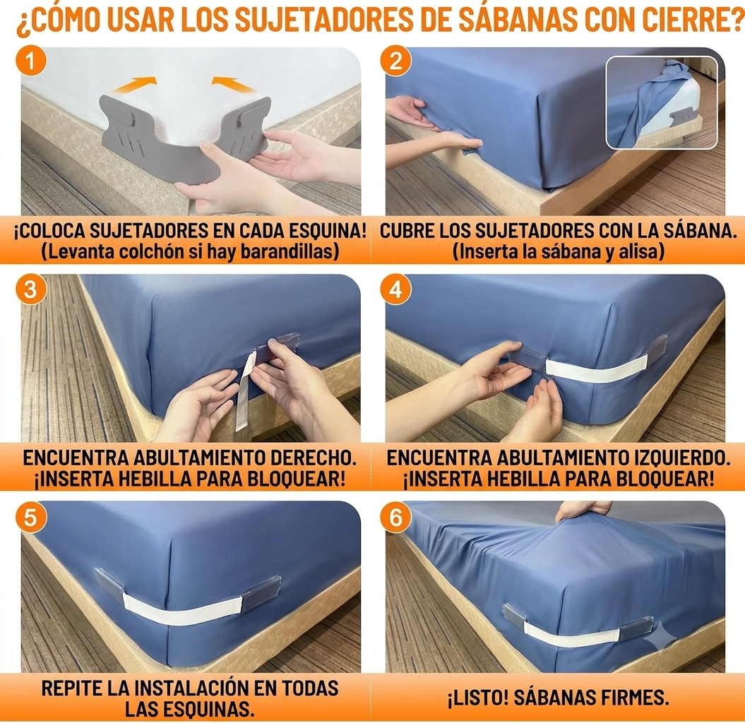 SujetaPro™  Ajuste seguro para cualquier colchón