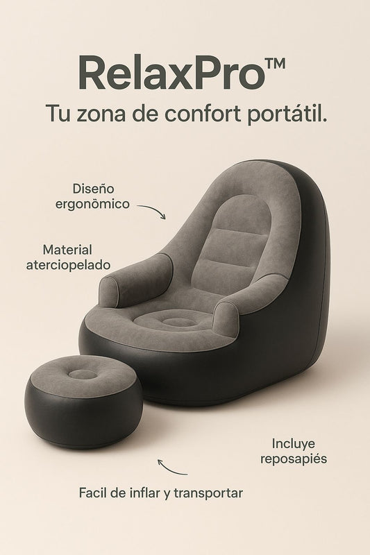 RelaxPro™ – Sofá Inflable Premium con Reposapiés