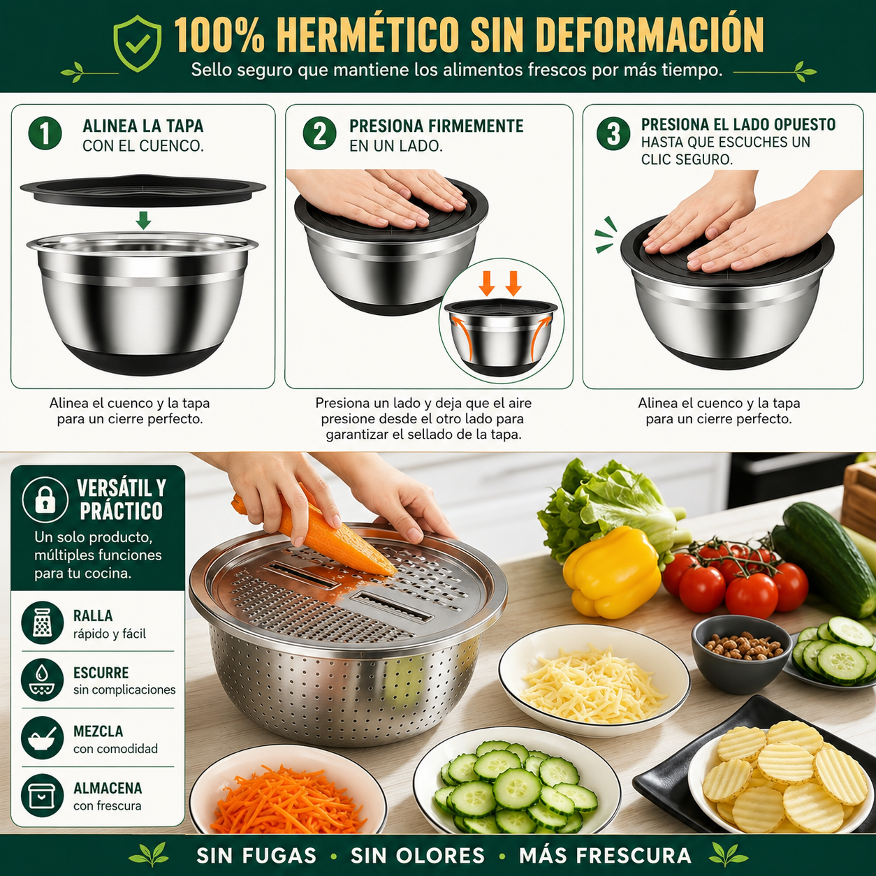 RallaFresh™ | Bowl Escurridor 9 en 1